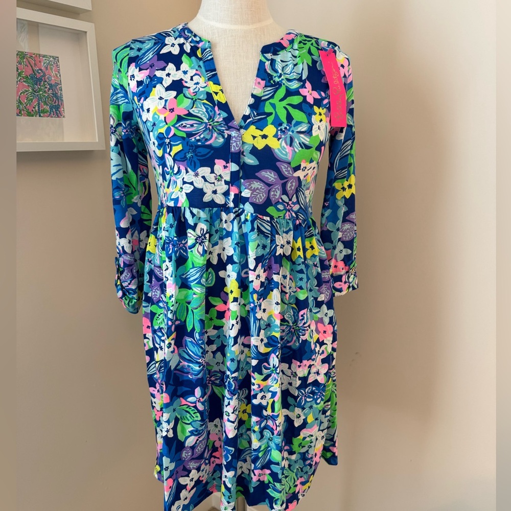 Lilly Pulitzer Loran Dress Borealis Blue Social Sunset NWT Size XS